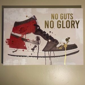 Jordan 1, white, red, black wall decor